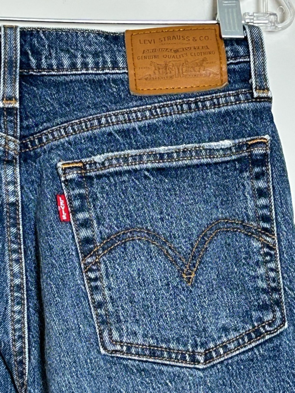 Levi's wedgie straight jeans W27 L26 high rise vintage wash waterless denim - Picture 6 of 14